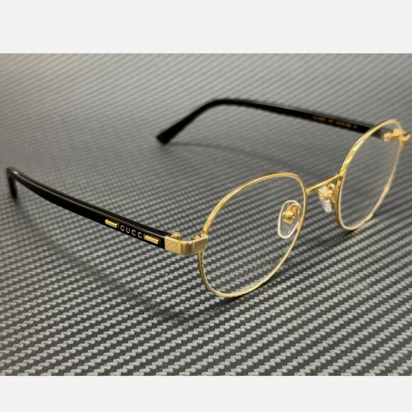 Gucci Men's 51mm Eyeglasses New Gold Black - Picture 3 of 5